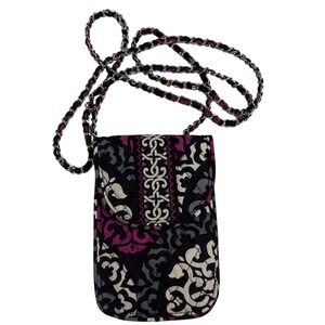 Vera Bradley Canterberry Magenta Mini Cell Phone Crossbody Bag Purse